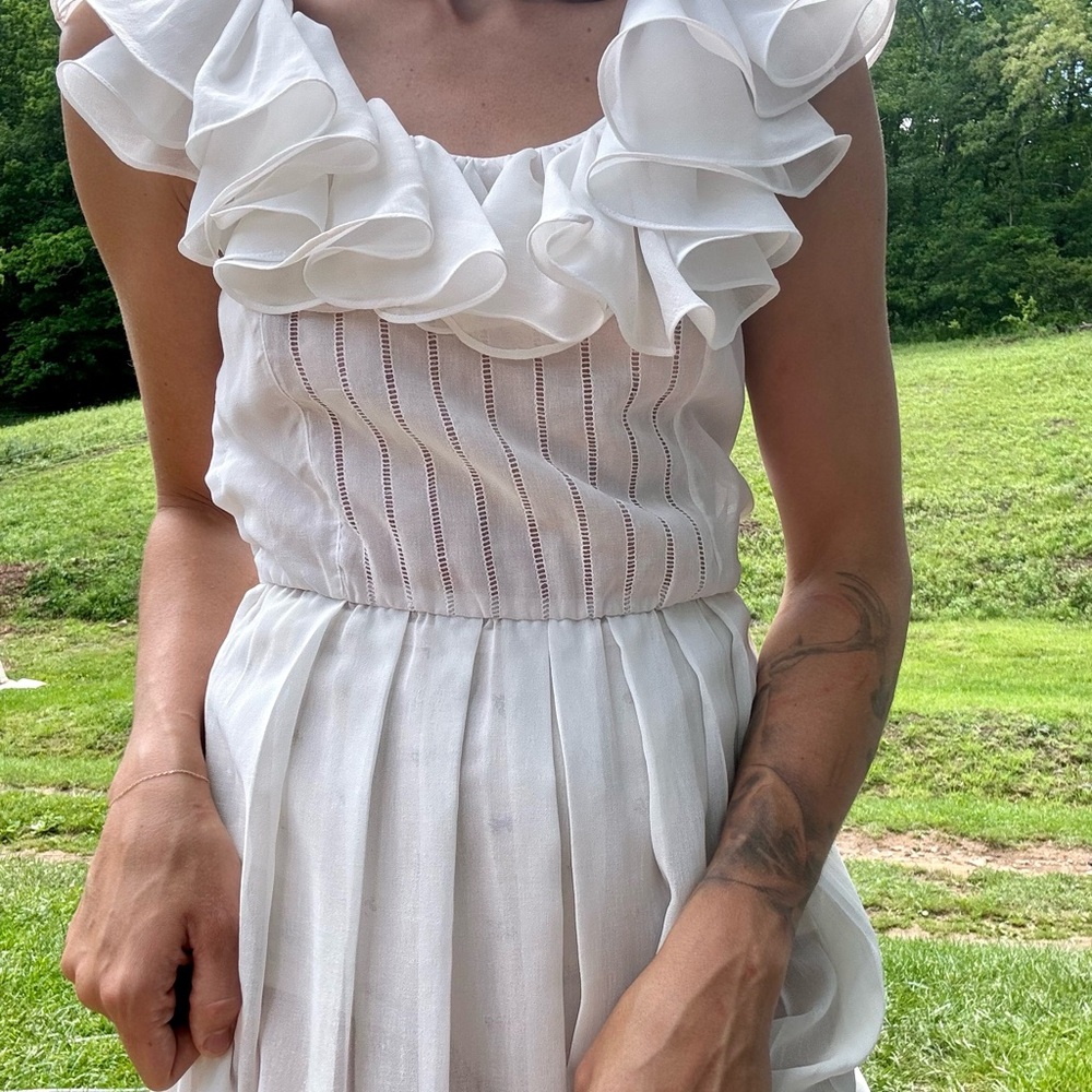 60/70s Albert Nipon Ruffled Midi, S - image 2